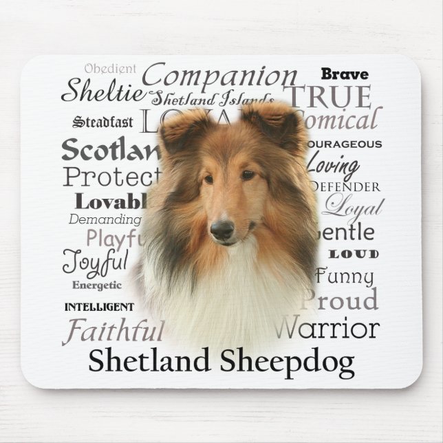 Traços Mousepad de Sheltie (Frente)
