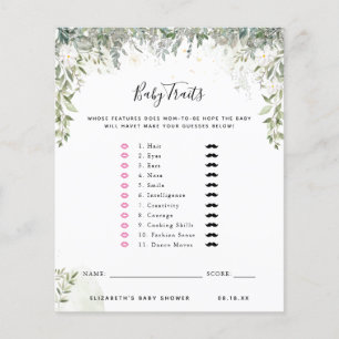 Traços para bebês Jogo Chá de fraldas