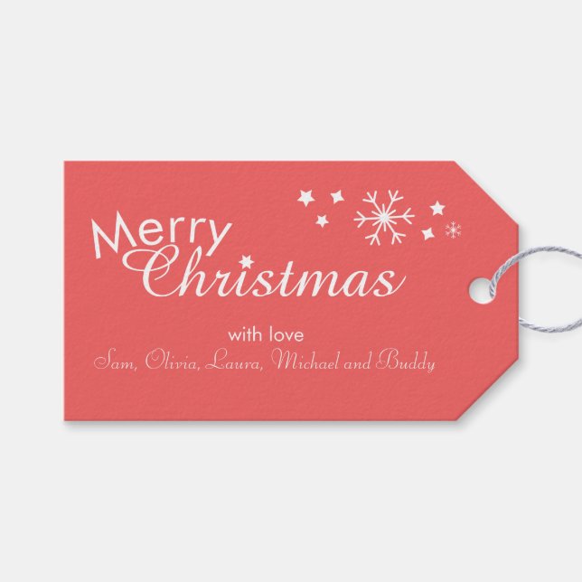 Tradicional - Vermelho suave - Etiquetas de presen (Frente (horizontal))