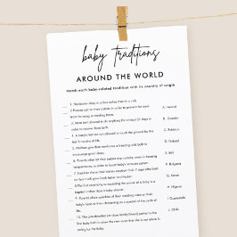 Tradições Minimalistas de Bebê Jogo para Chá de Be