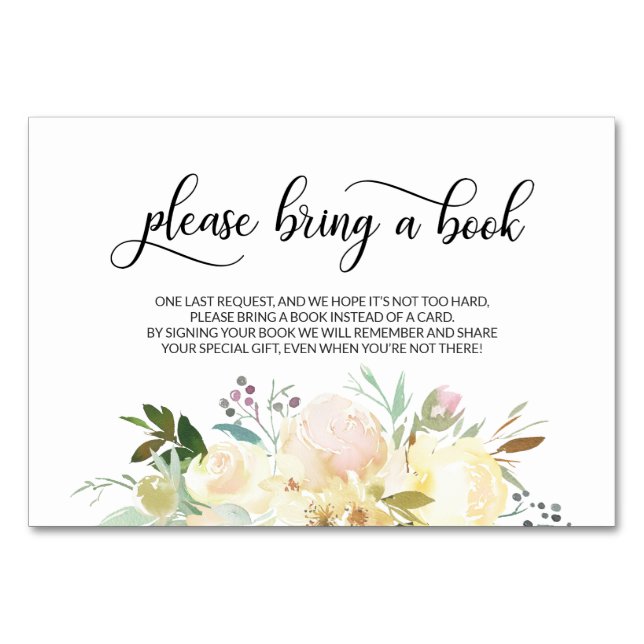 Traga um livro - Cartões de Chá de fraldas branco- (Frente)