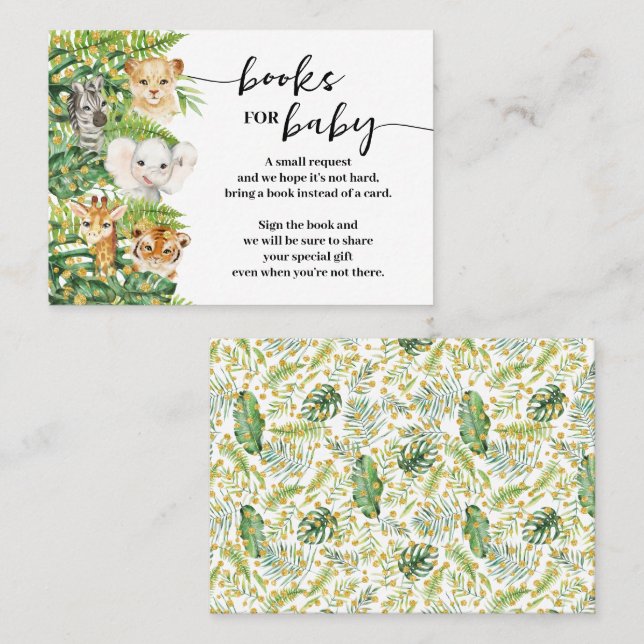 Traga um Livro Safari - Cartão de Chá de fraldas d (Frente/Verso)