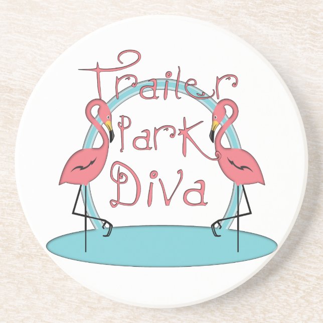 Trailer Park Diva Flamingo Porta copos (Frente)