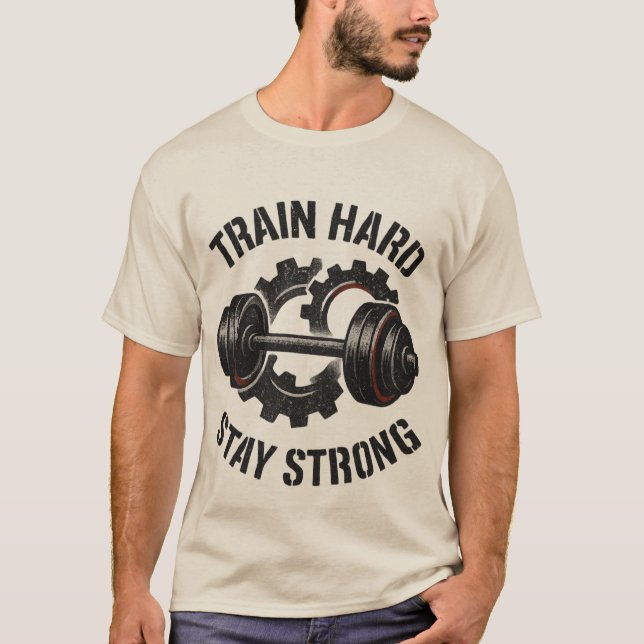 Train Hard T-Shirt – Motivational Workout Tee (Frente)