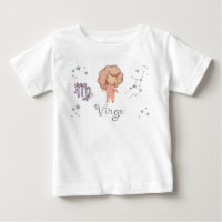 Traje de Corpo e Camiseta para Bebê Zodíaco Virgem