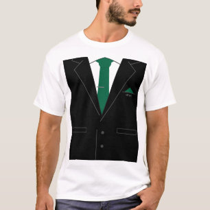 Traje Preto Com T-Shirt Engraçado Com Colheita Ver