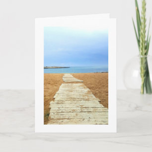 Tranquil Beach Boardwalk - Cartão personalizável