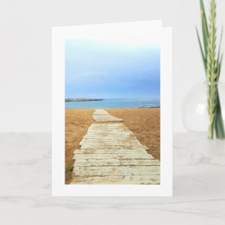 Tranquil Beach Boardwalk - Cartão personalizável