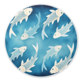 Tranquilo Design de Koi Índigo Elegante Puxador Aq
