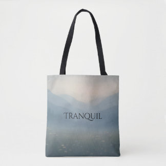 Tranquilo - Misty Mountain Scene Tote Bag