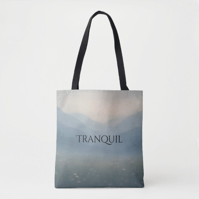 Tranquilo - Misty Mountain Scene Tote Bag (Frente)