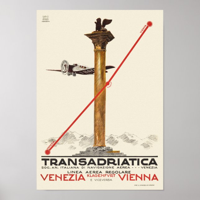 Transadriatica Itália Poster vintage 1925 (Frente)