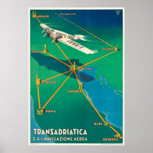 Transadriatica Itália Poster vintage 1931