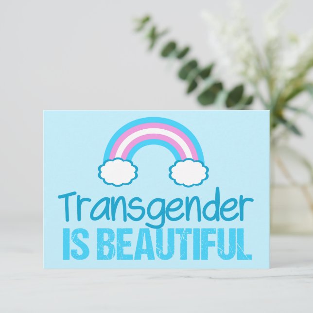 Transgender é uma bela placa de bandeira Trans Rai (Em pé/Frente)