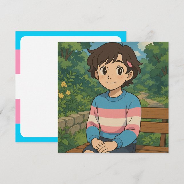 Transgender Flag Anime Person | LGBTQIA+  (Frente/Verso)