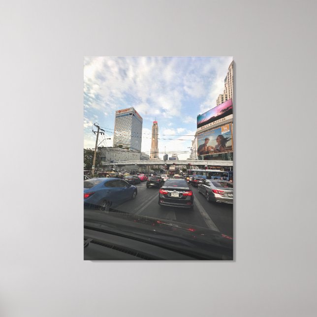 Trânsito na canvas de fotografia em Bangkok (Frente)