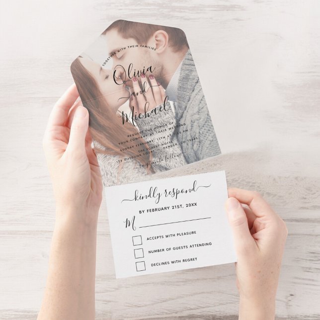 Transparent Photo Wedding Simple Modern (Criador carregado)