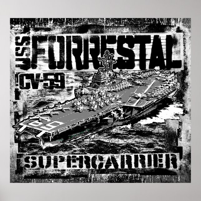 Transportadora aérea Forrestal Poster Poster (Frente)