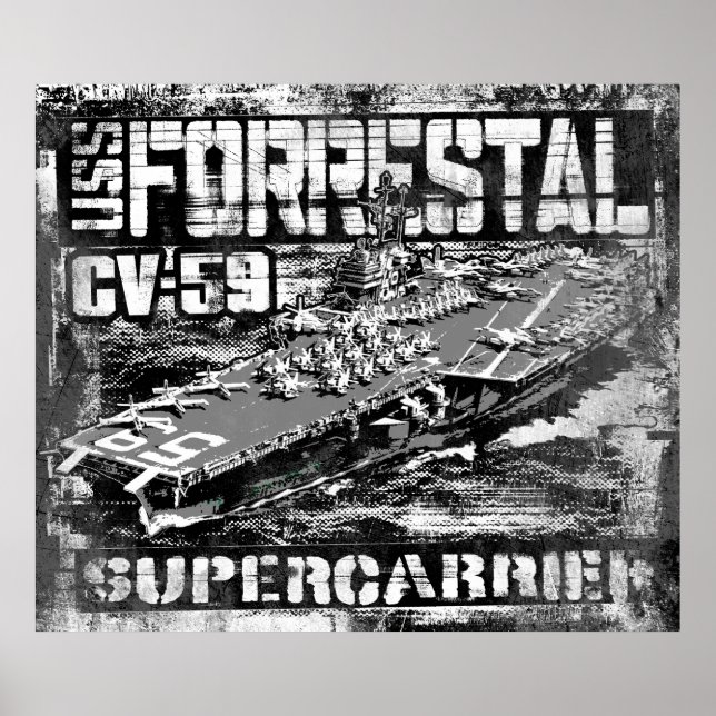 Transportadora aérea Forrestal Poster Poster (Frente)