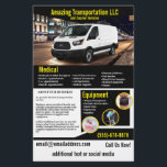 Transportadora Company Flyer<br><div class="desc">Este folheto destina-se a uma empresa de transporte que transporta pessoas ou suprimentos para empresas. O amarelo pode ser alterado para outra cor,  se necessário.</div>