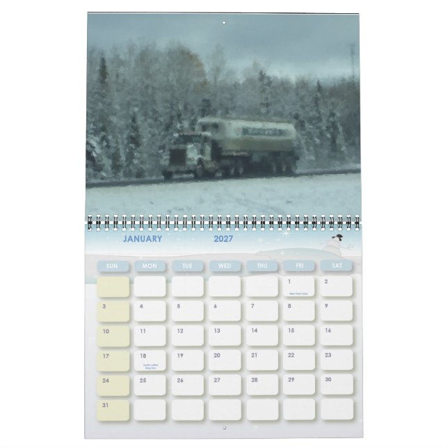 Transportando em todo o país o calendário (Jan 2027)