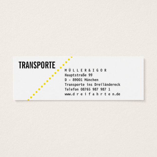 Transporte Cartões de Visita Mini (Verso)