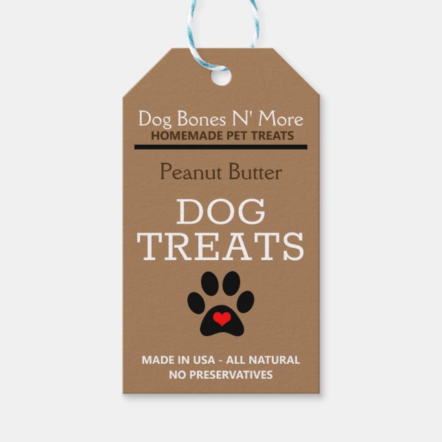 Tratamentos de cães gourmet | Etiquetas personaliz (Frente)