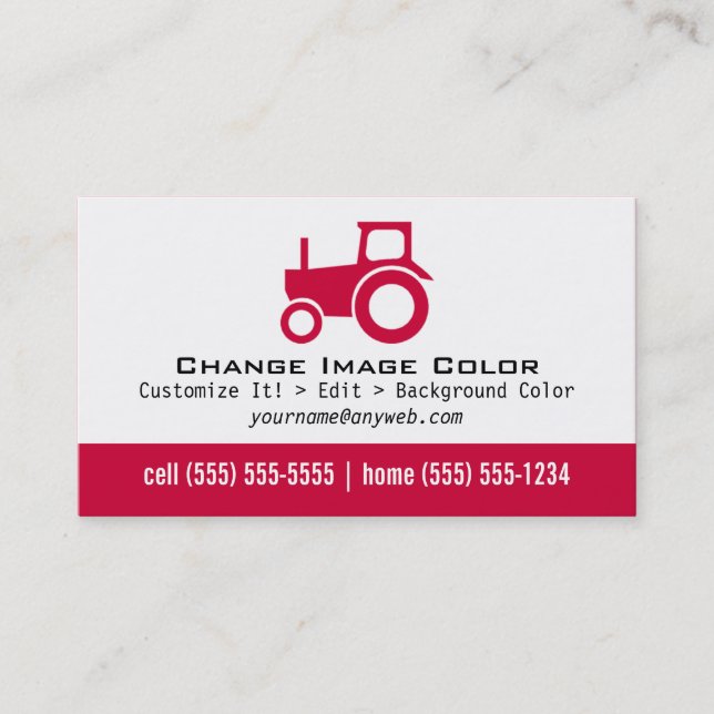 Trator - cartão de assunto pessoal (Frente)