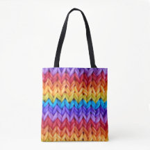 Trator clássico Knit Arco-Íris Tote Bag