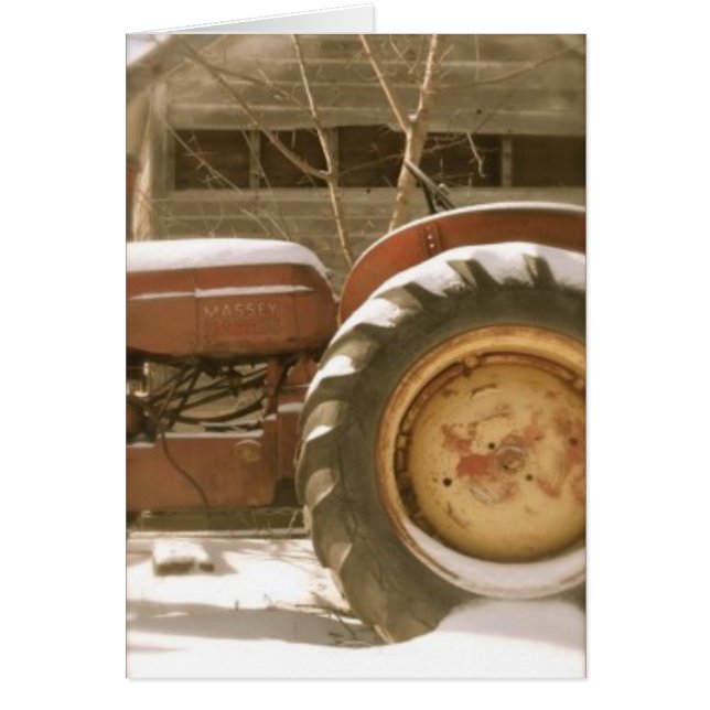 Trator de Massey Harris na neve: Cartão vazio (Frente)