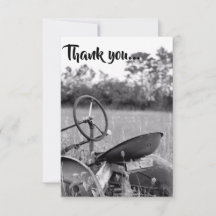 Trator em Long Grass Obrigado Cartões