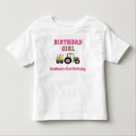 Trator Girl Birthday T-shirt Toddler Kid<br><div class="desc">Completar seu tema de aniversário com esta camisa adorável.</div>