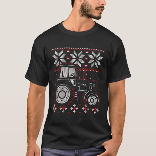 Trator Lover Farmação de Suéter de Natal Feio (Frente)