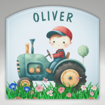 Trator verde-bonito para rapazes personalizado