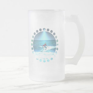 Travando a caneca de cerveja do surf