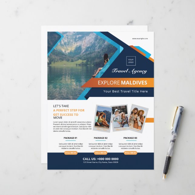 Travel Agency Flyer Template (Frente/Verso In Situ)