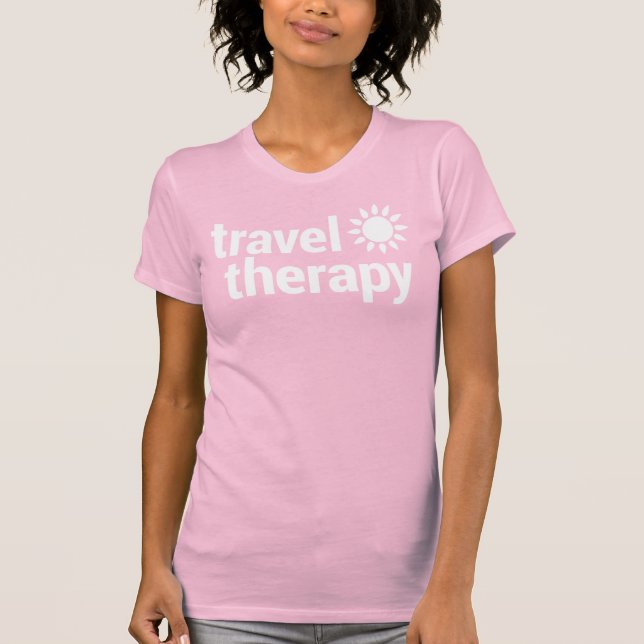 Travel Therapy T-Shirt | Travel Shirt Pink (Frente)