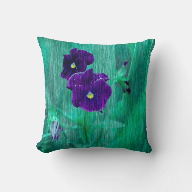 Travesseira de Almofada de Flor de Íris Roxo Paste (Frente)