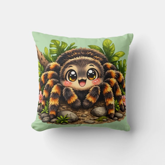 Travesseiro Almofada de Aranha Tarântula Fofa Kawa (Frente)