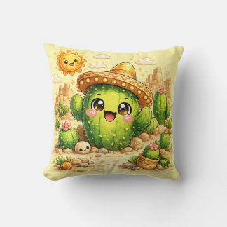 Travesseiro Almofada de Cacto Feliz Fofo Kawaii