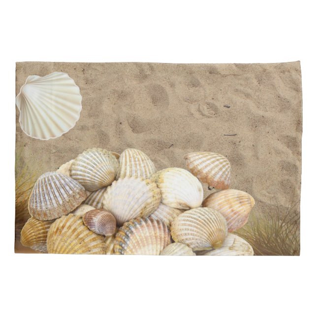 Travesseiro Case Beach Clams Sand Beach Stones (Verso)