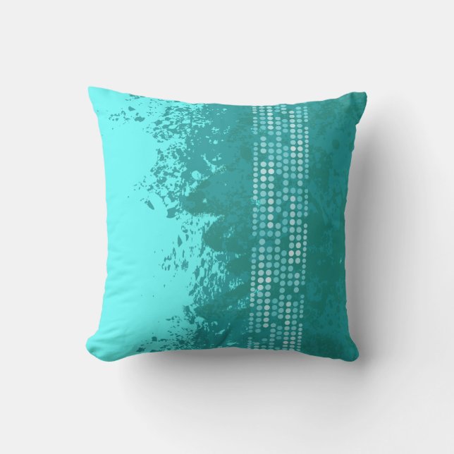travesseiro de almofada abstrato de ponto azul-aqu (Frente)