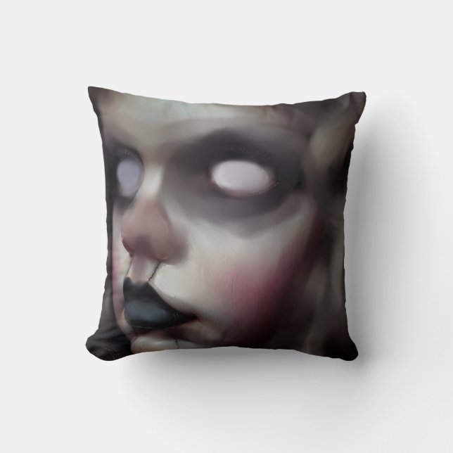 travesseiro de almofada assombrada de boneca (Frente)