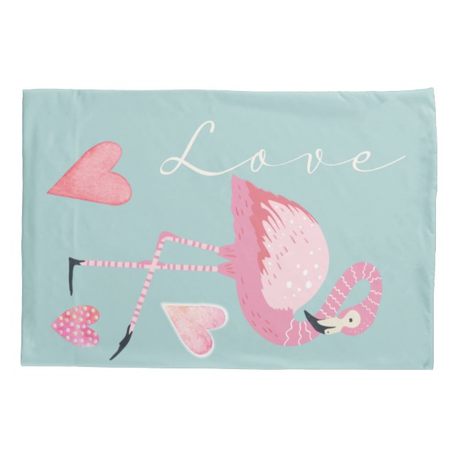 Travesseiro de Amor de Flamingo Rosa (Verso)