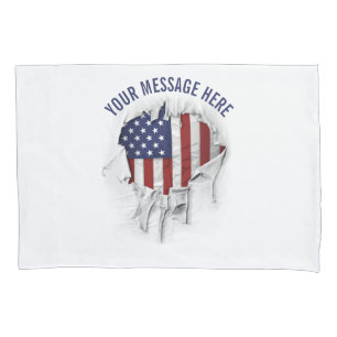 Travesseiro de bandeira americano raspado, raspado