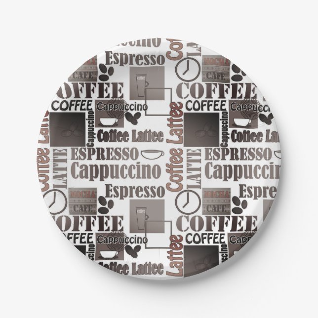 Travesseiro de café favorito prato de papel (Frente)