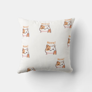 Travesseiro de Gato Meow Fofo | Almofada de Gato K
