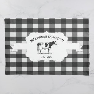Travesseiro de Vaca de Fazenda de Búfalos Pretos