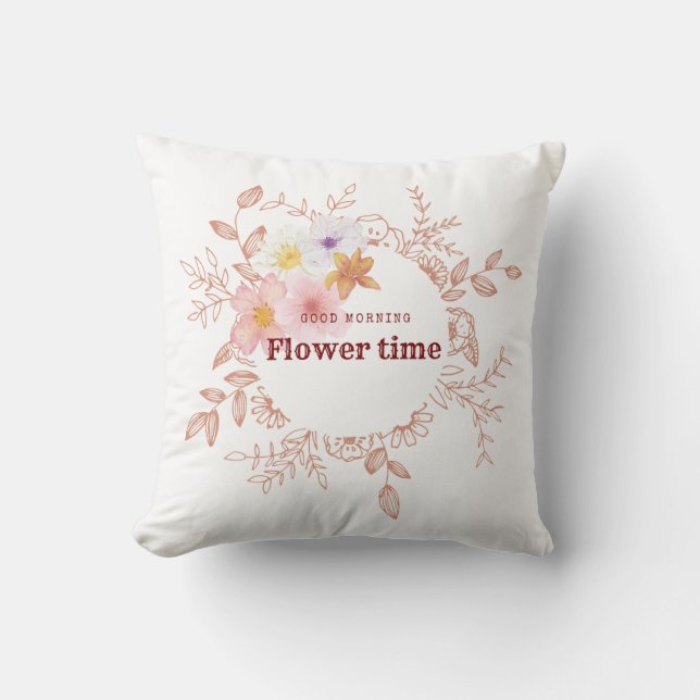 Travesseiro Decorativo | Almofada Macia de Flor Bo (Frente)