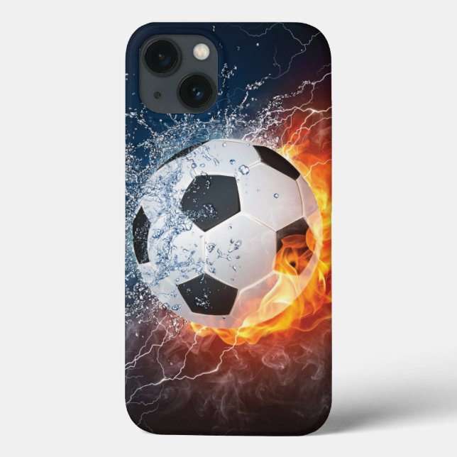 Travesseiro decorativo Flaming de Futebol/Bola de  (Verso)